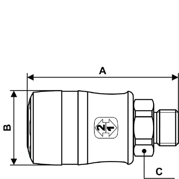 Prevost - ISG061152 - Sicherheits-Schnellkupplung Aussengewinde BSP3/8"