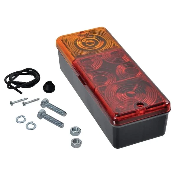 Radex - G41310 - Rueckleuchte Rechteckig, Rot/Bernstein, Verschraubt, 210x59x83mm – Hinten Rechts