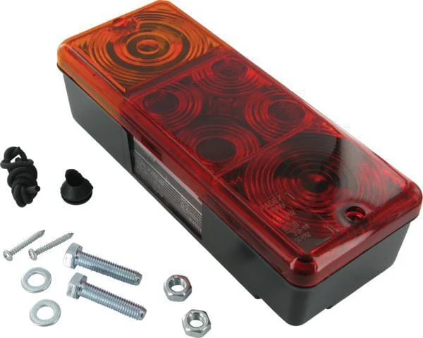 Radex - G41311 - Rueckleuchte Rechteckig, Rot/Bernstein, Verschraubt, 210x59x83mm – Hinten Links