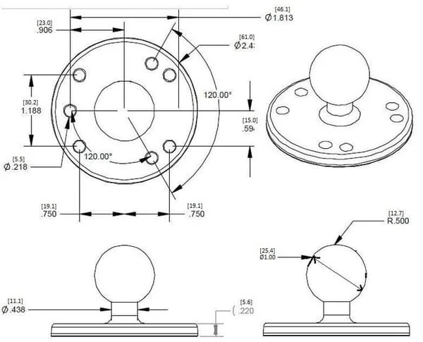 RAM® Mounts - RAMB202 - Montageplatte "B"