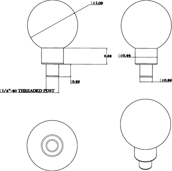 RAM® Mounts - RAMB237 - Montageplatte Kugel 1/4"-20 Gewinde