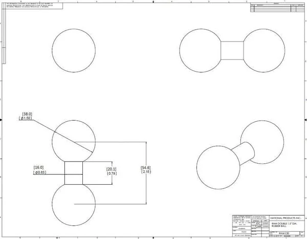 Ram mounts - RAMC230 - Doppelball-Montagerahmen