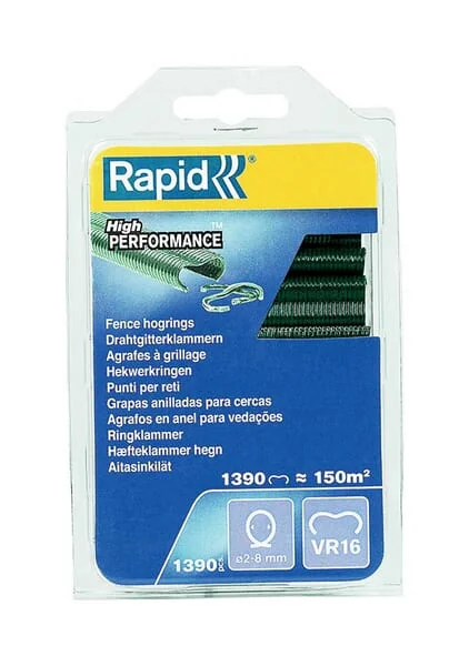 Rapid - 40108800 - Hog Rings, Rapid VR16 Kunststoffbeschichteter Galvanisierter Stahl
