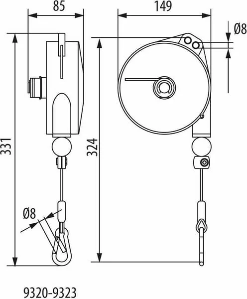 Rema - VB9323 - Federzugwaage 6-8kg 2m