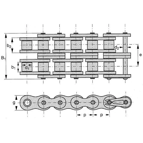 Rexnord - KD100 - Rollenkette Duplex ASA 100