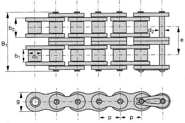 Rexnord - KD60 - Rollenkette Duplex RK.D DI