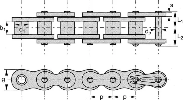 Rexnord - KE120 - Rollenkette Simplex RK DI