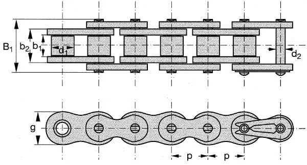Rexnord - R252SH - Duplex-Rollenkette