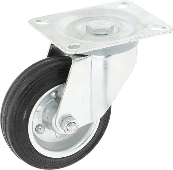 Ro Carr - WH5081100 - Lenkrolle Gummi: Diameter 100x30mm, Flanschplatte: 100x80mm Belastung: 90kg, Ro-Carr