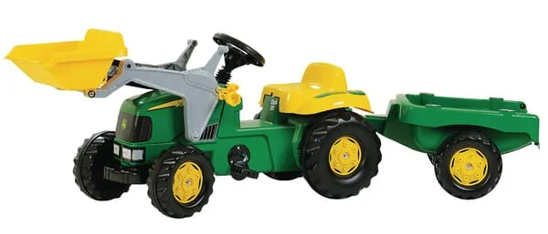 Rolly Toys - R02311 - Tretlaster Mit Frontlader Und Anhänger, John Deere, Ab 2,5 Jahren, Rollykid
