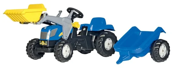 Rolly Toys - R02392 - Tretlaster Mit Frontlader Und Anhänger, New Holland, Ab 2,5 Jahren, Rollykid
