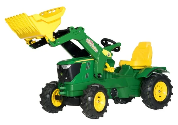 Rolly Toys - R61110 - Tretraktor Mit Frontlader John Deere 6210R Mit Luftreifen Ab 3 Jahren Rollyfarmtrac
