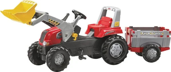 Rolly Toys - R811397 - Trettertraktor Mit Frontlader Und Anhänger Rot Ab 3 Jahren Rollyjunior
