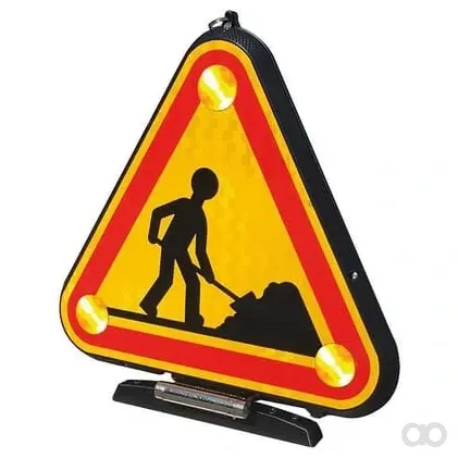 Sacex - 2090L51200 - Dreieck Mit Drei LED Blitzleuchten 10-30V 500 mm, Klasse I, 3 m Kabel, Manuelle Hebung