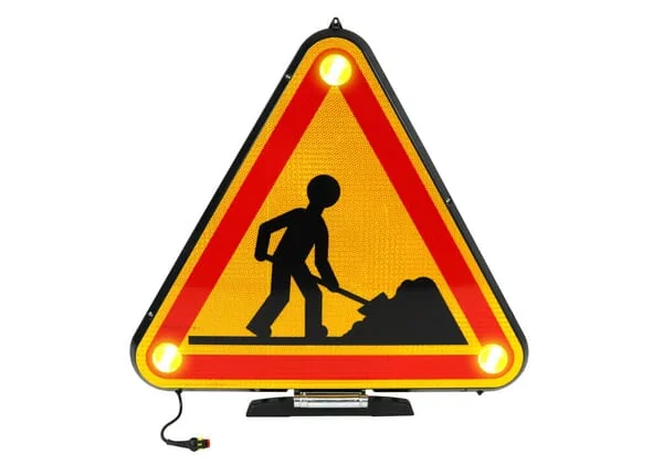 Sacex - 2090L72200 - Warn-Dreieck Mit Drei LED-Blinklichtern 10-30V 700 mm, Klasse II, 3 m Kabel, Manuelle Aufstellung
