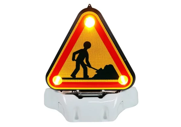 Sacex - 2090L7220E - Warn-Dreieck Mit Drei LED-Blinklichtern 12V 700 mm, Klasse II, 3 m Kabel, Elektrische Aufstellung
