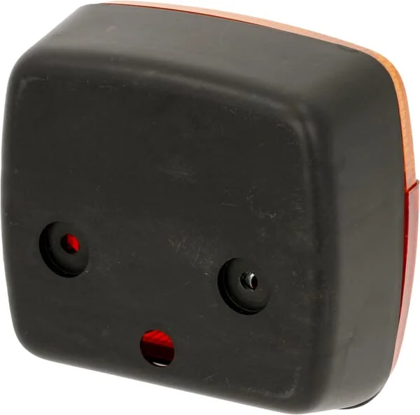 Sacex - LA11004 - Heckleuchte Quadratisch, 12/24V, Rot/Bernstein, Verschraubt, 105x100x52mm – Links