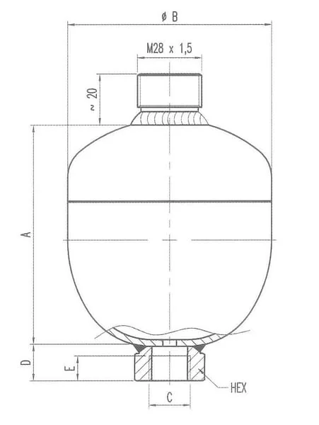 Saip - WA21020161OFDA30 - Membran-Akkumulator 0.16LTR