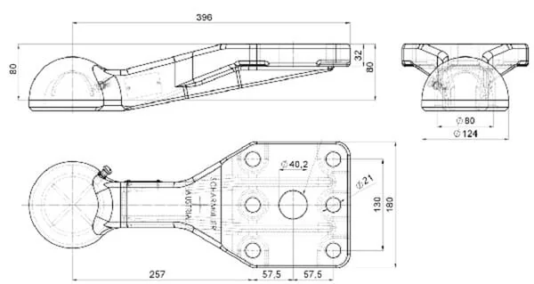 Scharmüller - 00650940A02 - Abschleppkugel mit horizontalem Flansch