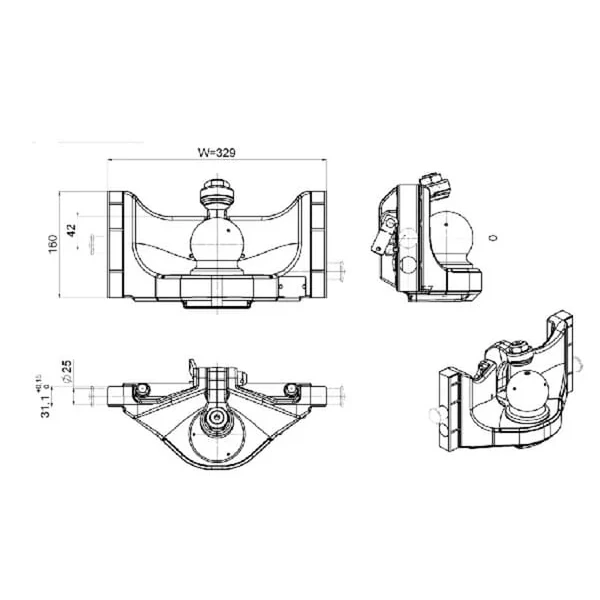 Scharmüller - 05633045A02 - Kugelkupplungskopf 80mm 329mm