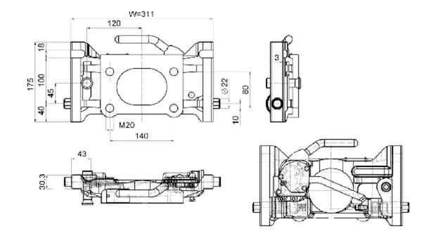 Scharmüller - 057311420A11 - Adapterplatte 311mm H160
