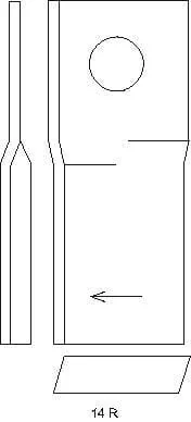 Schumacher - 001473025KR - Maehwerk-Messer Rechts 94x40x3mm Bohrung Diameter 19mm Geeignet Fuer Krone 25er Pack