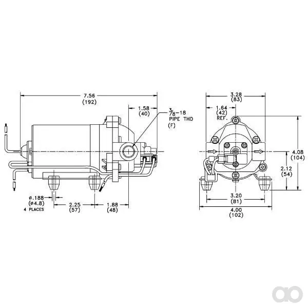 Shurflo - DIP8000541236 - Membranpumpe 12V 3.40 l/min
