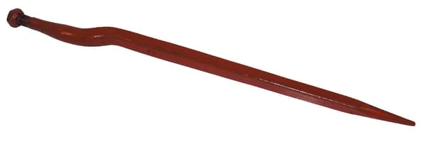 SHW - FT24 - Silage-Zinke, Abgewinkelt: 58 mm Vierkantprofil 36x820 mm, Spitzzinke Mit M24x1,5 mm Mutter, Rot
