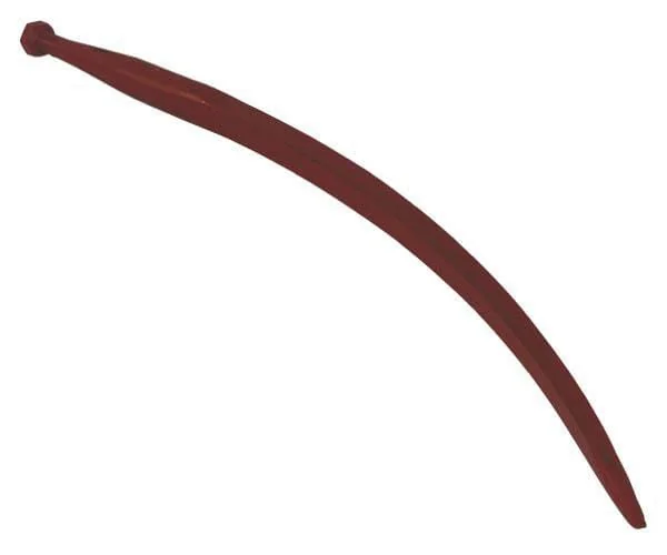 SHW - FT43 - Ladeschaufelzinke, Gebogen, Quadratprofil 36x800mm, Spitzzinke Mit M22x1,5mm Mutter, Rot