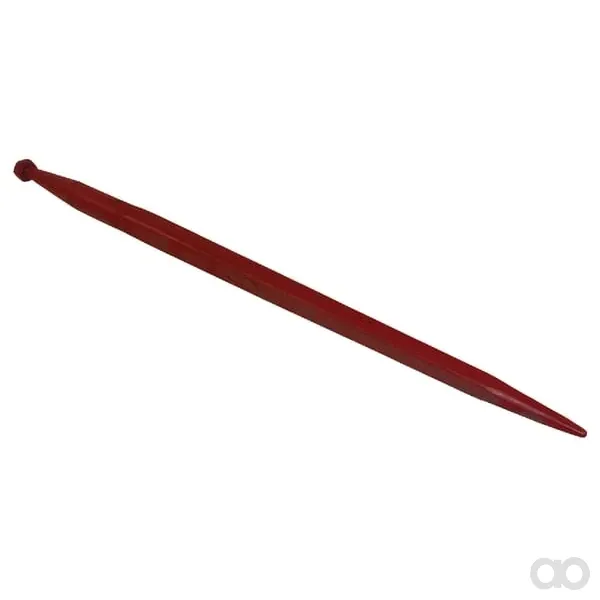 SHW - FT50 - Ladeschaufelzinke, Gerade, Quadratprofil 50x1100mm, Spitzzinke Mit M28x1,5mm Mutter, Rot
