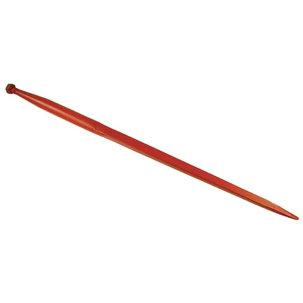 SHW - FT51 - Ladeschaufelzinke, Gerade, Quadratprofil 50x1250mm, Spitzzinke Mit M28x1,5mm Mutter, Rot