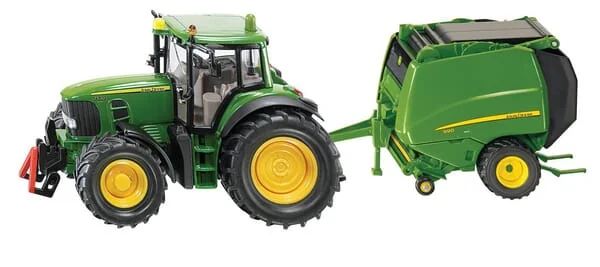 Siku - S01665 - John Deere Mit Rundballenpresse Und Heuwender