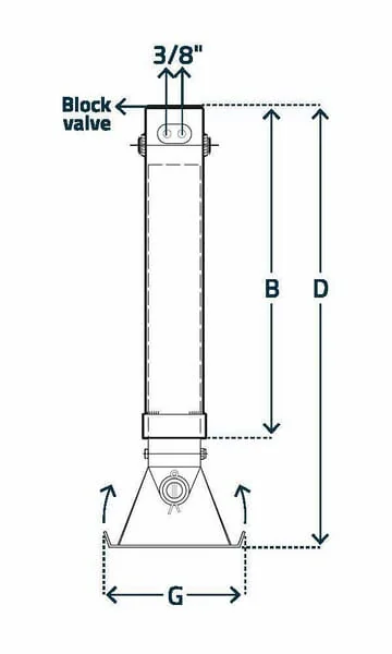 Simol - STR1140BF1 - Zweiseitiger Hydraulischer Stützfuß 110x850mm