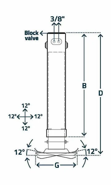 Simol - STR1150P - Zweiseitiger Hydraulischer Stützfuß 110x850mm