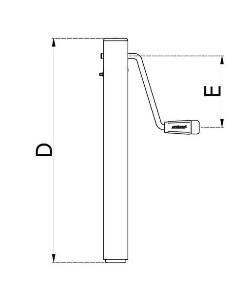 Simol - STR35WF - Stützfuß mit Seitenhebel 60x560mm