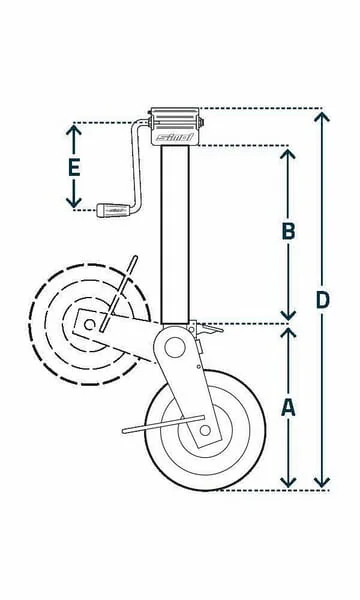 Simol - STR366 - Stuetzrad mit Seitenspindel Diameter 90x1.220mm