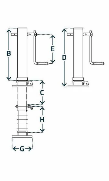 Simol - STRDG7063SF - Stützbock mit Seitenhebel 80x685mm