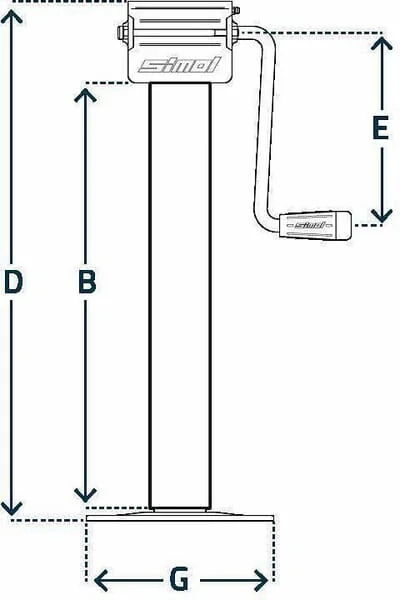 Simol - STRDG706 - Stützbock mit Seitenhebel 80x605mm 2-stufig mit Untersetzung