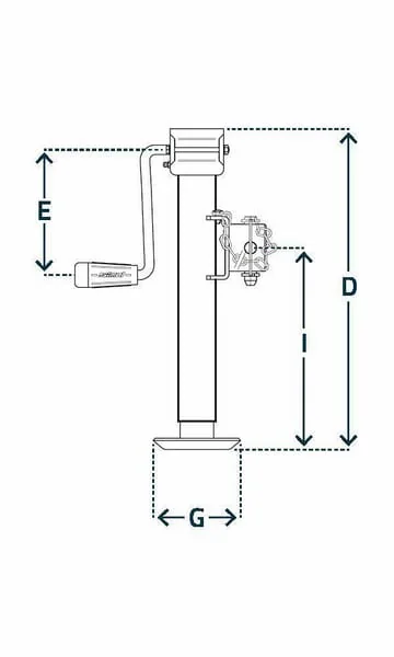 Simol - STRLT2103 - Stützbein mit seitlichem Griff, schwenkbar Diameter 51x550mm