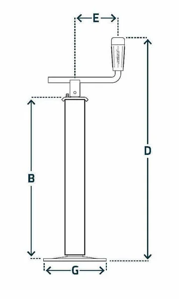 Simol - STRP519 - Stützbein mit horizontalem Griff 40x560mm