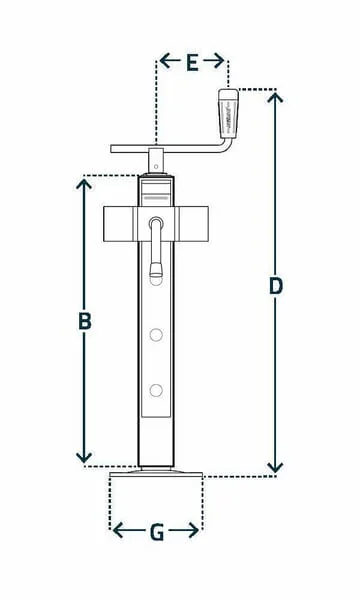 Simol - STRPE580 - Stützbein mit horizontalem Griff 60x670mm