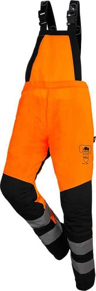 SIP - 1RH1OBM - Forsthosen Mit Hosentraegern, Hohe Sichtbarkeit, Orange, M
