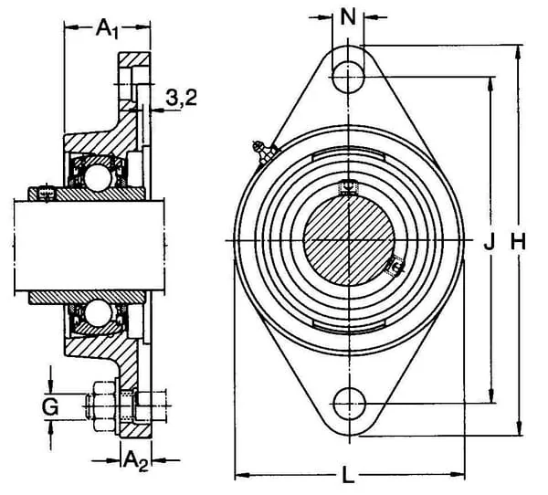 SKF - 7500FYTB510M - Flansch-Lagergehäuse Oval SKF 510 mm