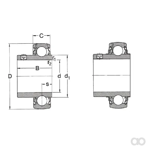 SKF - 7500YAT205 - Lagerinsatz 25x52x15mm SKF