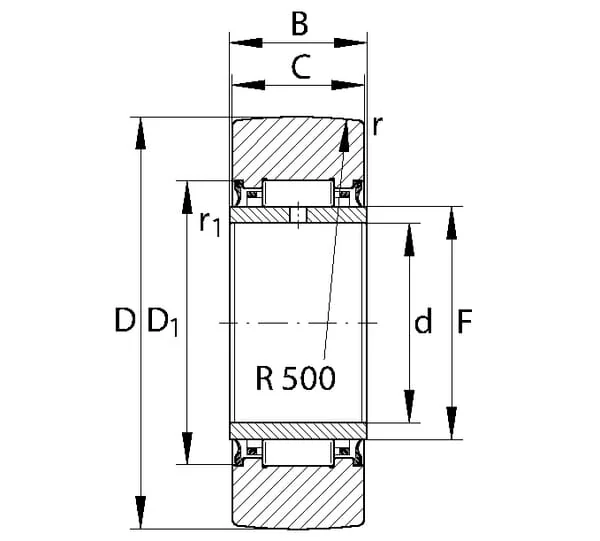 SKF - NA22022RS - Nadellager