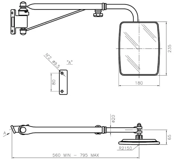 SMAT NORD - CA6395000 - Spiegel Mit Teleskoparm Rechts