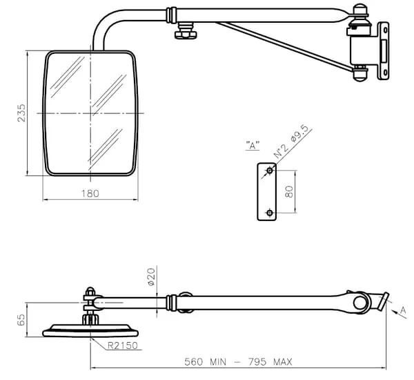 SMAT NORD - CA6395001 - Spiegel Mit Teleskoparm Links