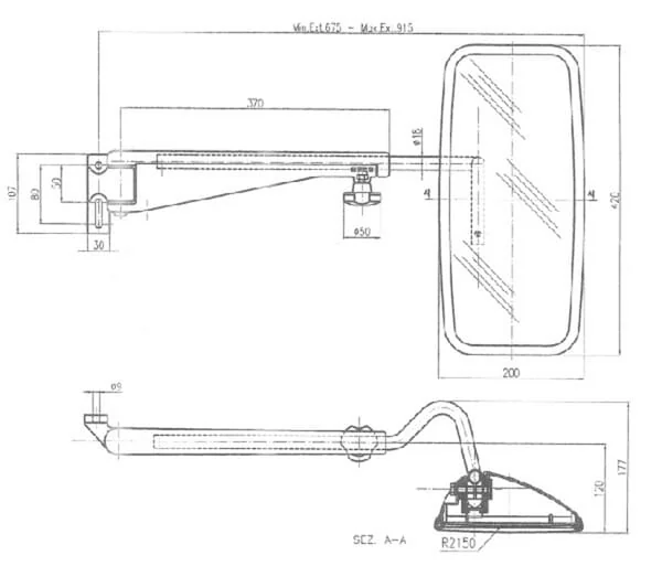 SMAT NORD - CA6400000 - Spiegel Mit Teleskoparm Rechts