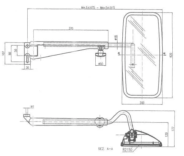 SMAT NORD - CA6400001 - Spiegel Mit Teleskoparm Links