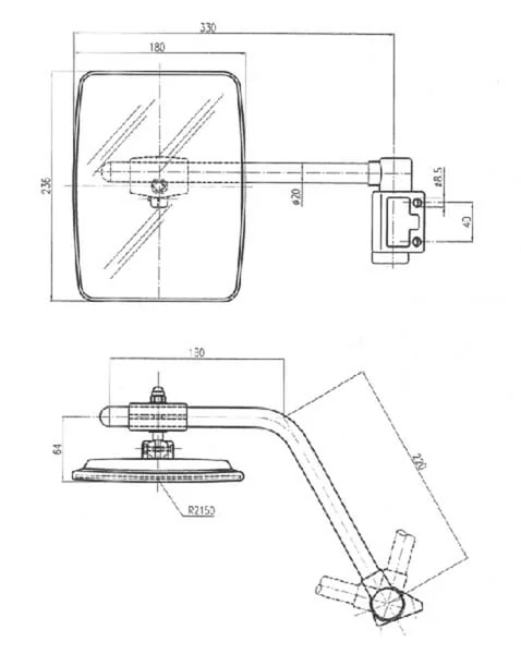 SMAT NORD - CA6494000 - Spiegel Mit Rechtem Arm